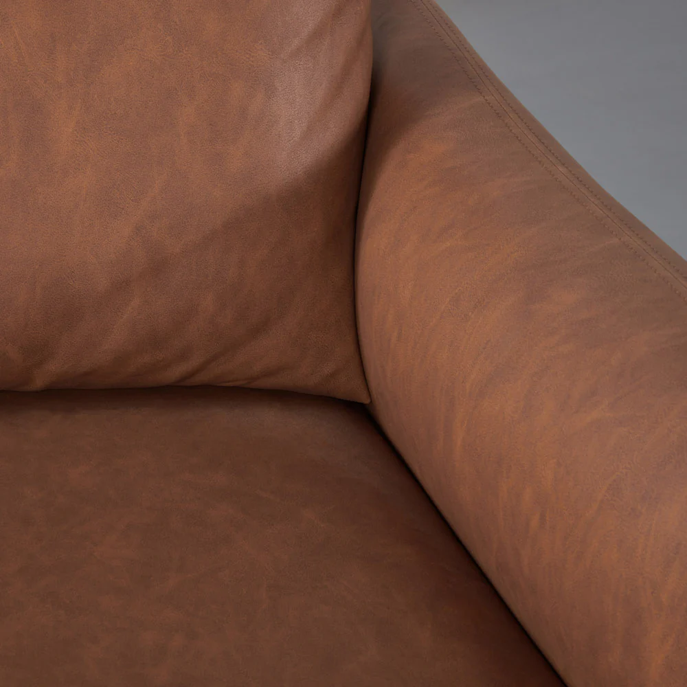 MAPLETON - Brown Vegan Leather 2-Seater Sofa