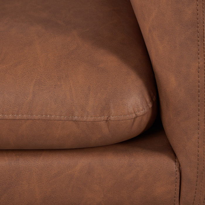 MAPLETON - Brown Vegan Leather 2-Seater Sofa