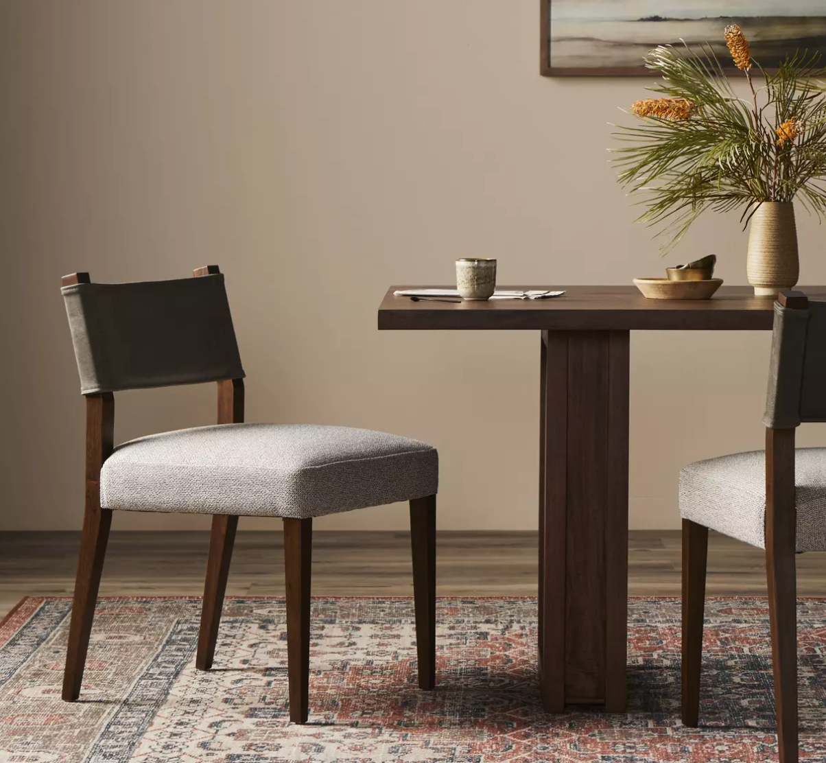 Leather-Backed Dining Chair