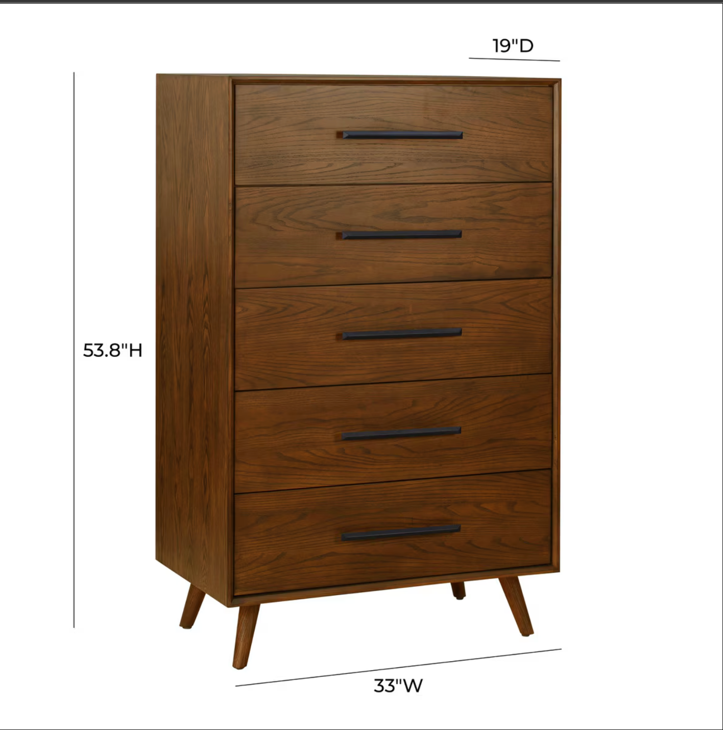 Emery Pecan 5 Drawer Chest