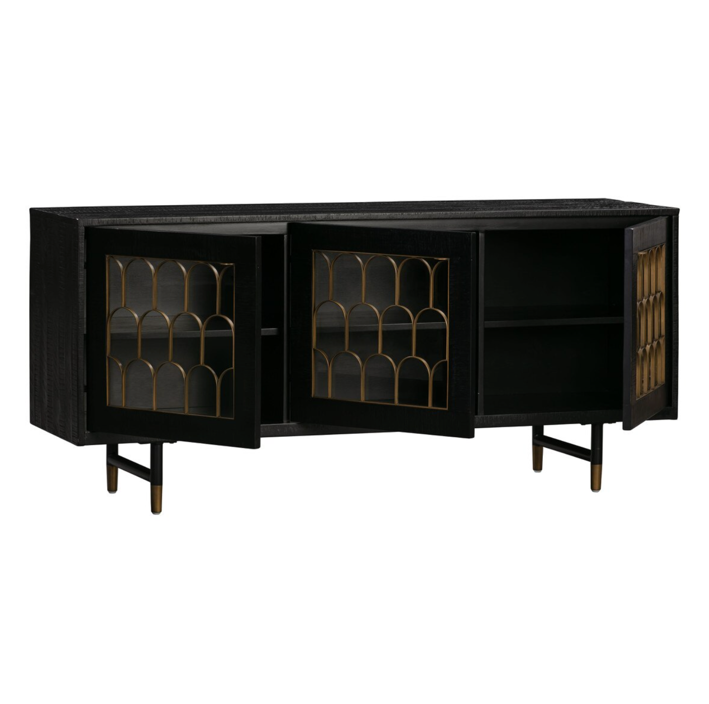 Gatsby Black Acacia Wood 66" Buffet