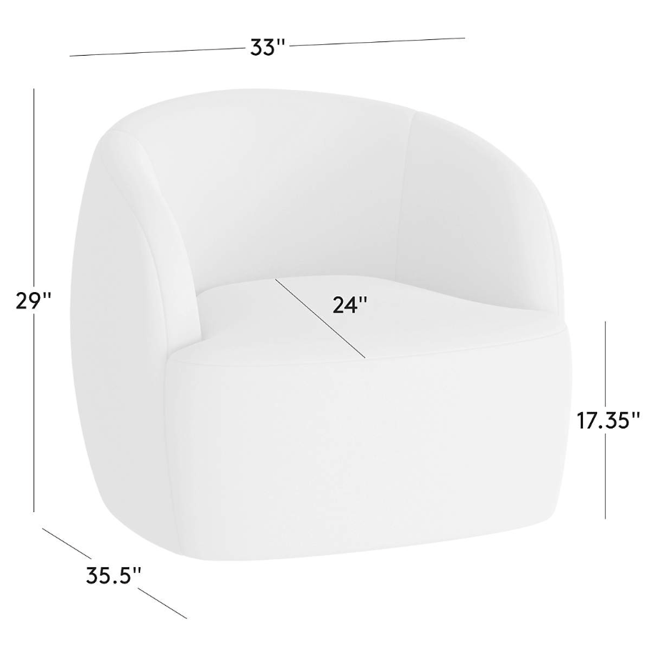 Chaise pivotante confortable (tissu bouclé)