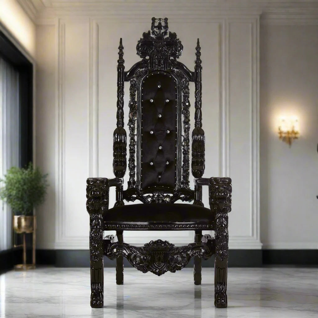 King David Lion Throne Chair - Velvet