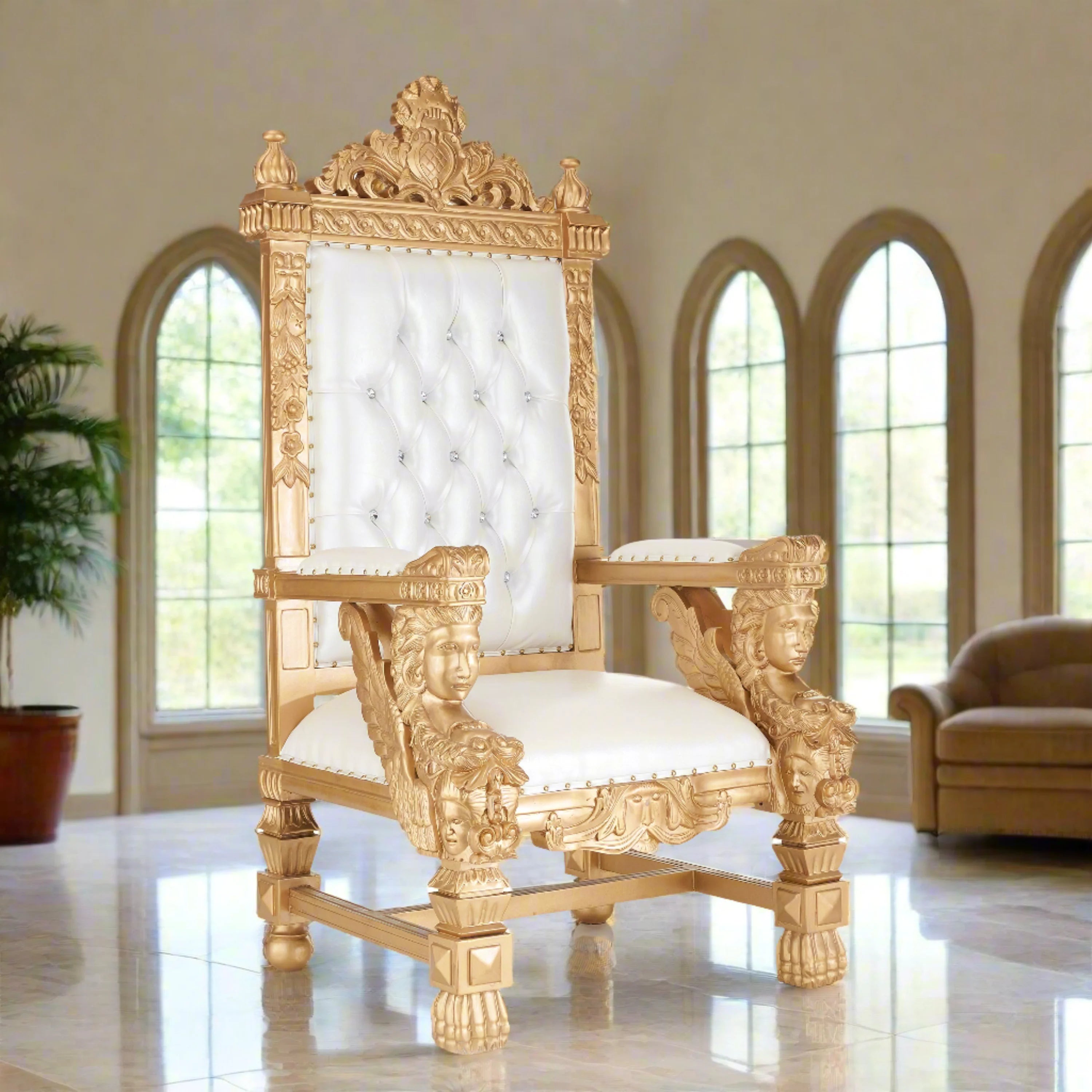 King Samuel Angelic Face Throne Chair