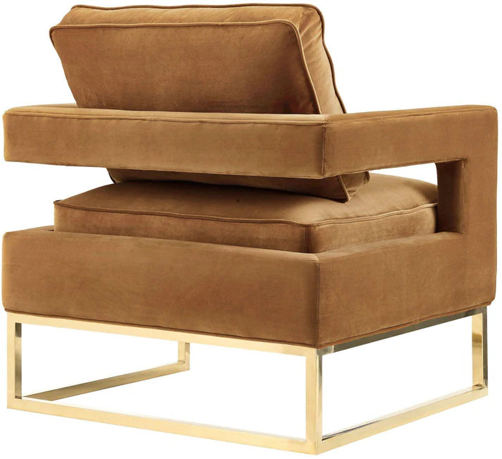 Chaise en velours bleu marine Avery 