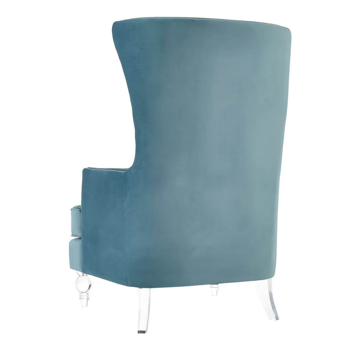 Bristol Sea Blue Velvet Chair with Lucite Legs