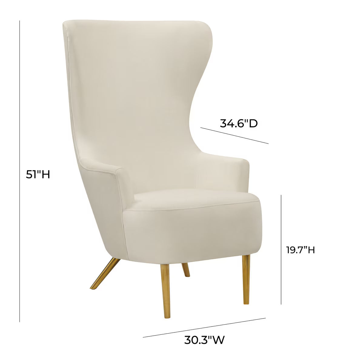 Julia Cream Wingback Chair By Inspire Me! Home Decor