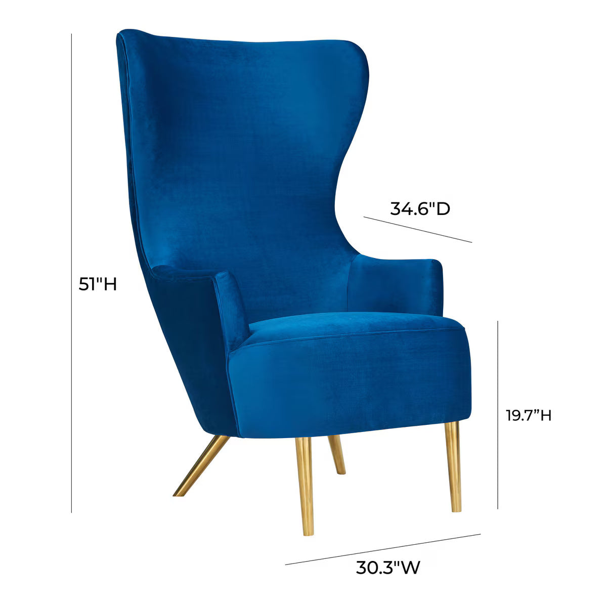 Julia Navy Wingback Chair By Inspire Me! Home Decor