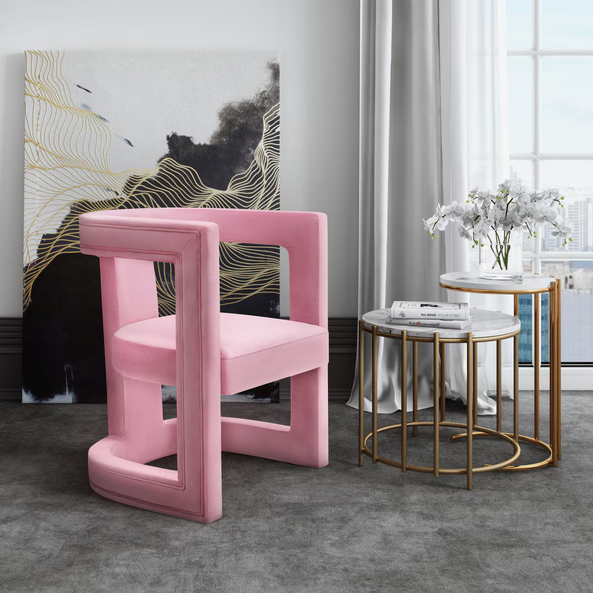 Ada Pink Velvet Chair