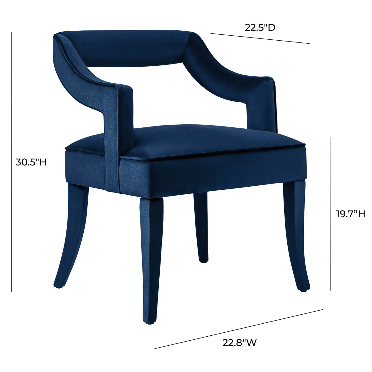 Tiffany Navy Velvet Chair