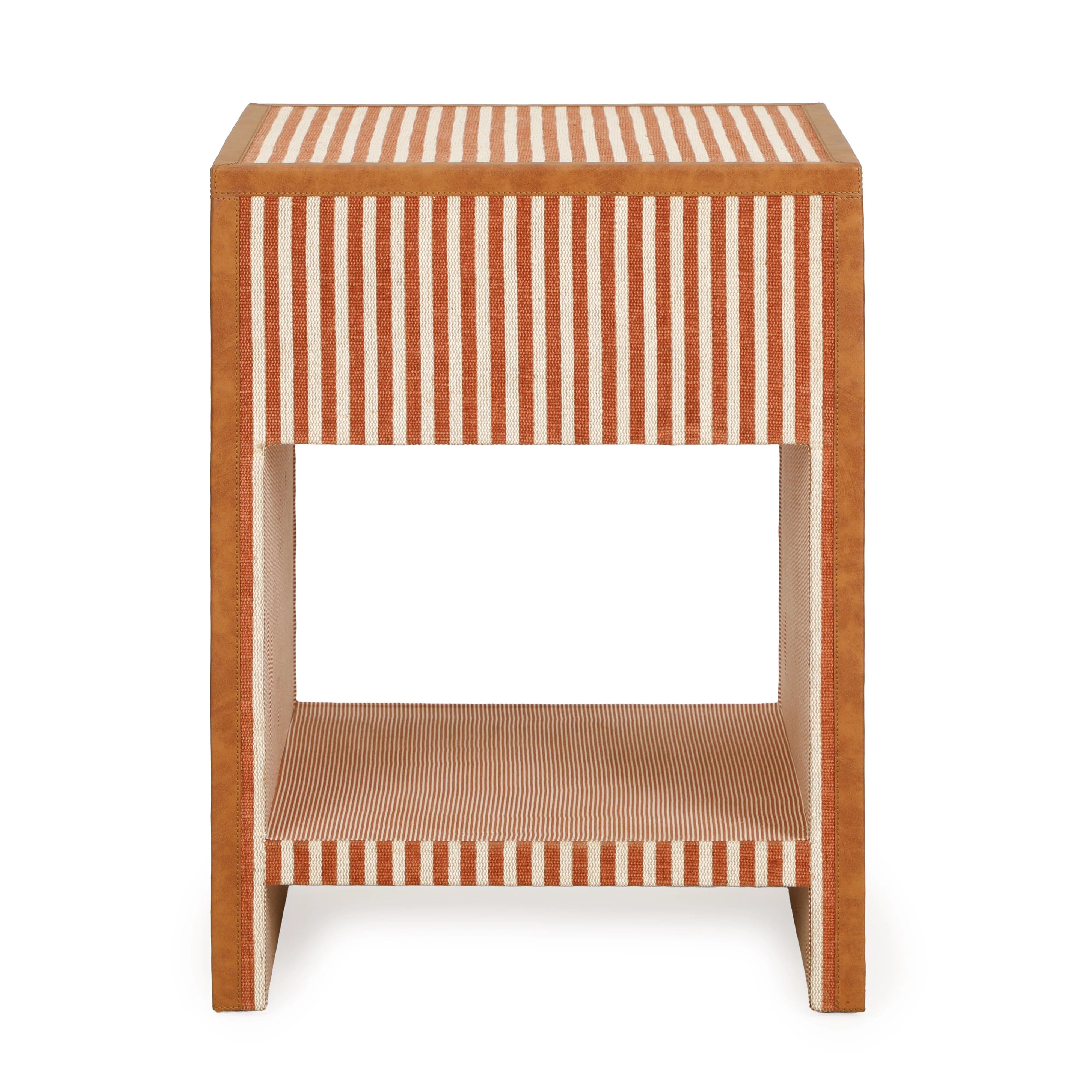 Kora 18" Cotton Jute 1-Drawer Contract-Grade Nightstand