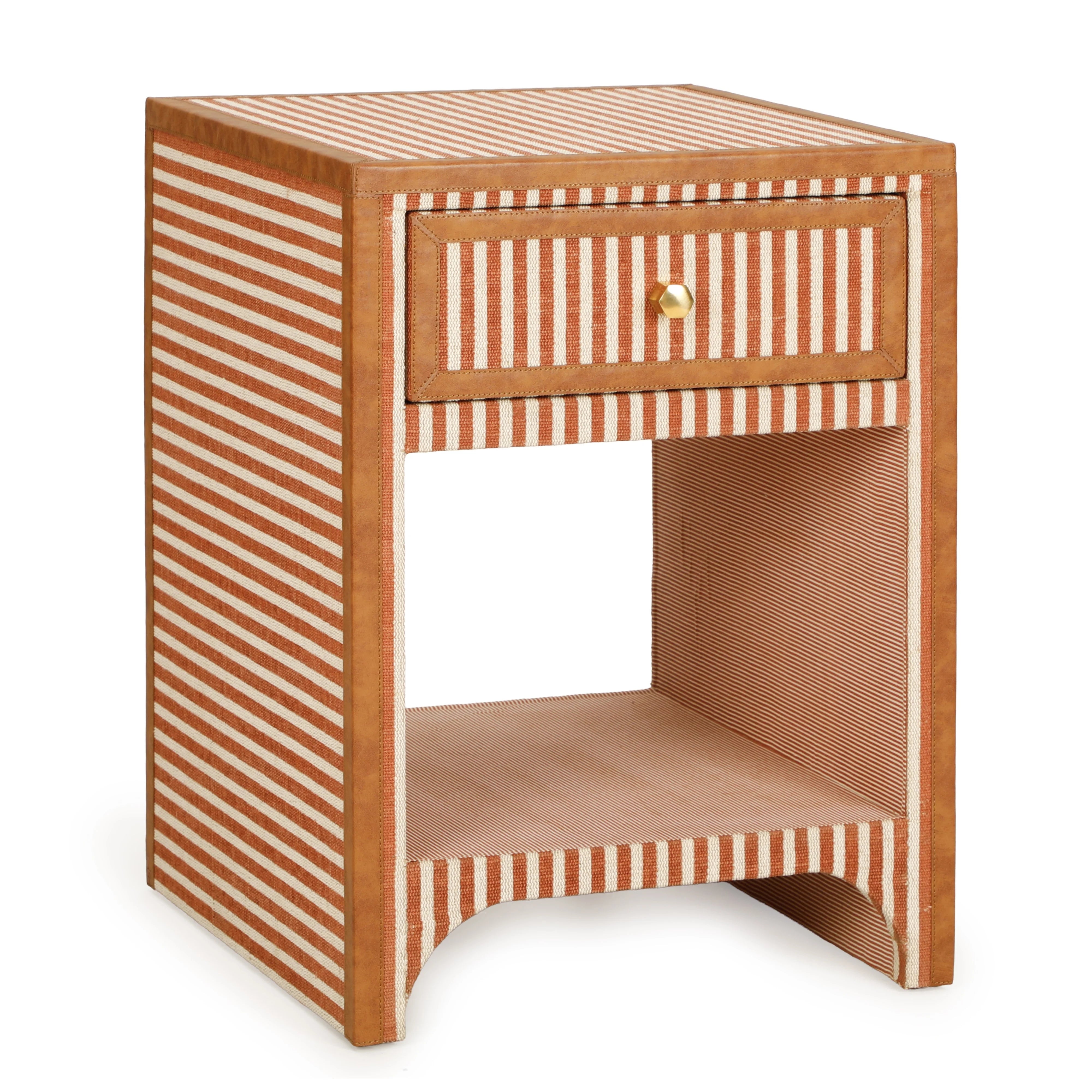 Kora 18" Cotton Jute 1-Drawer Contract-Grade Nightstand