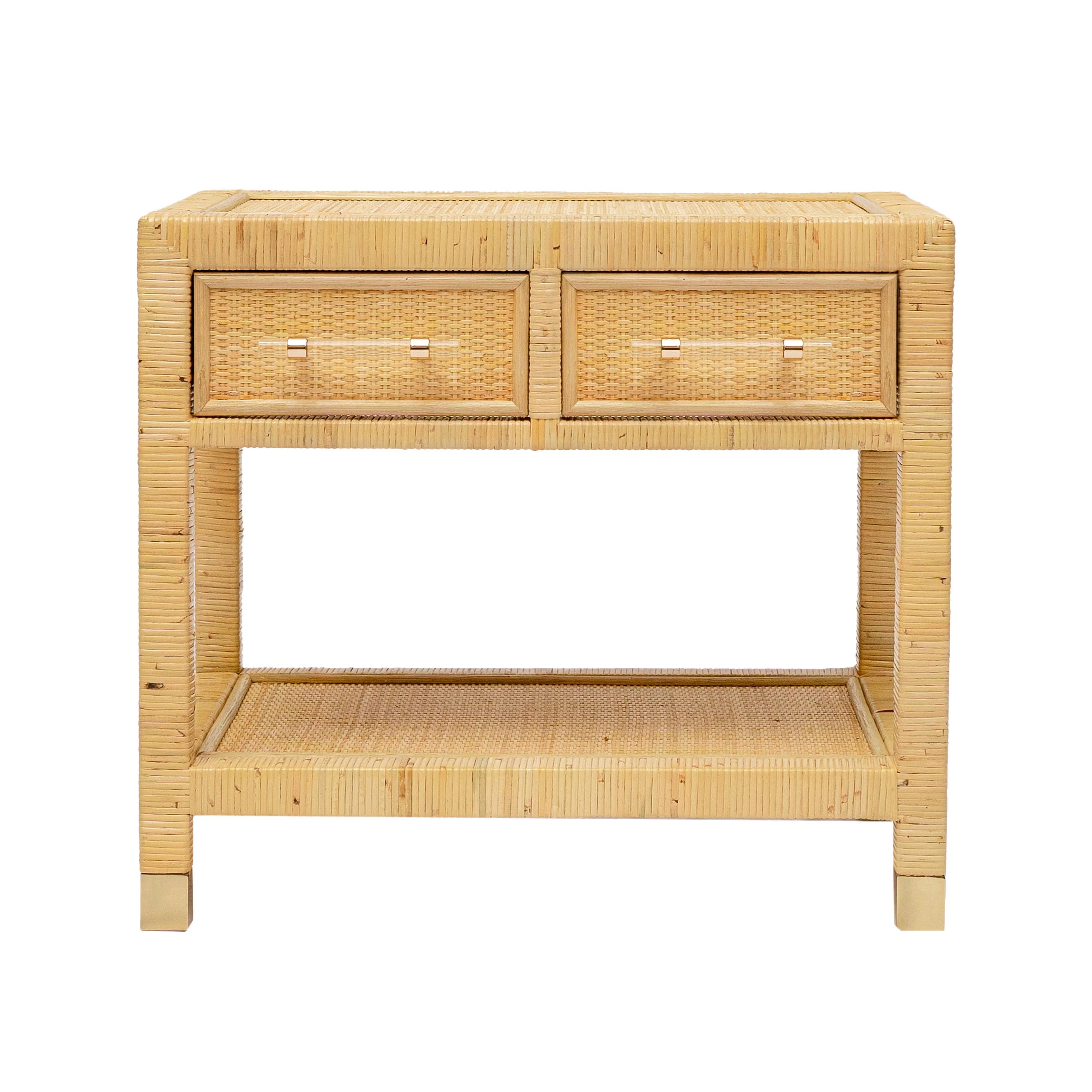 Table de chevet en rotin naturel Amara 