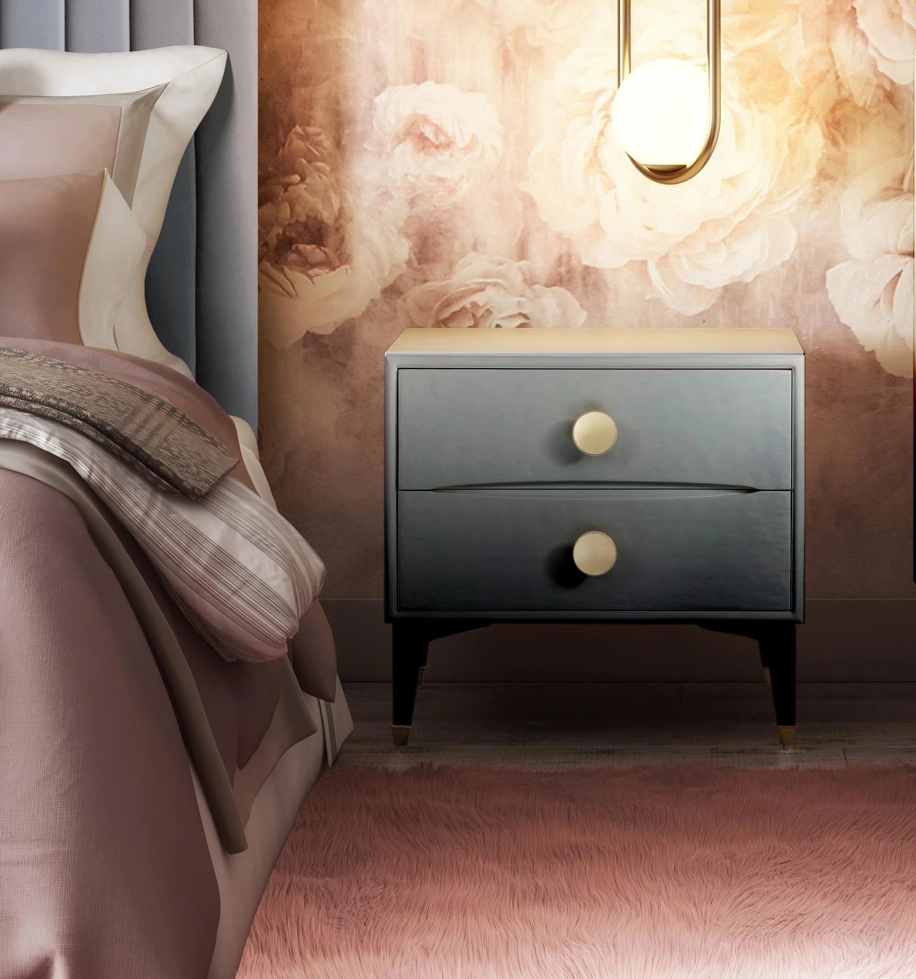 Divine 25" 2-Drawer Nightstand