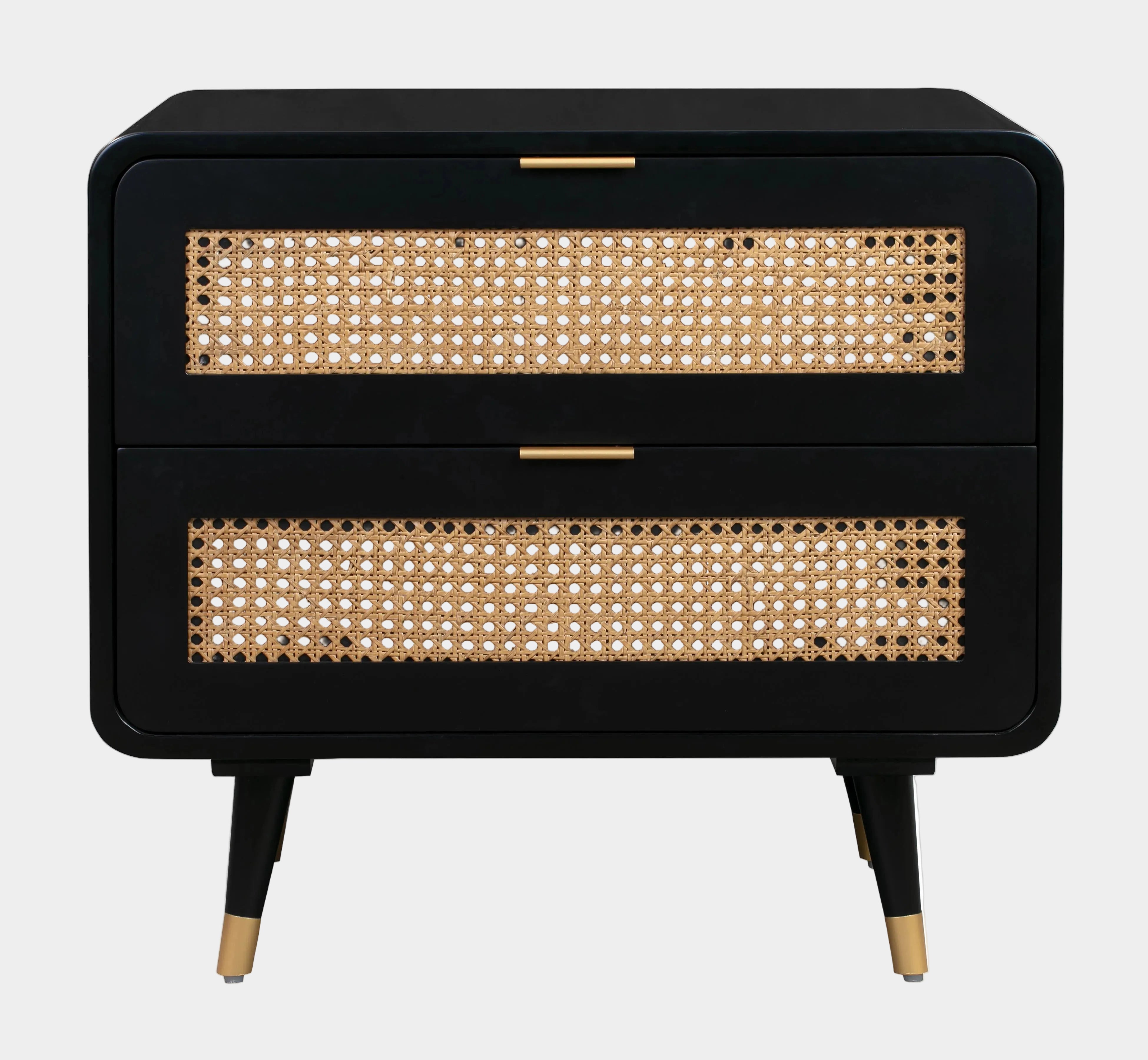 Christine 27" Black 2-Drawer Nightstand