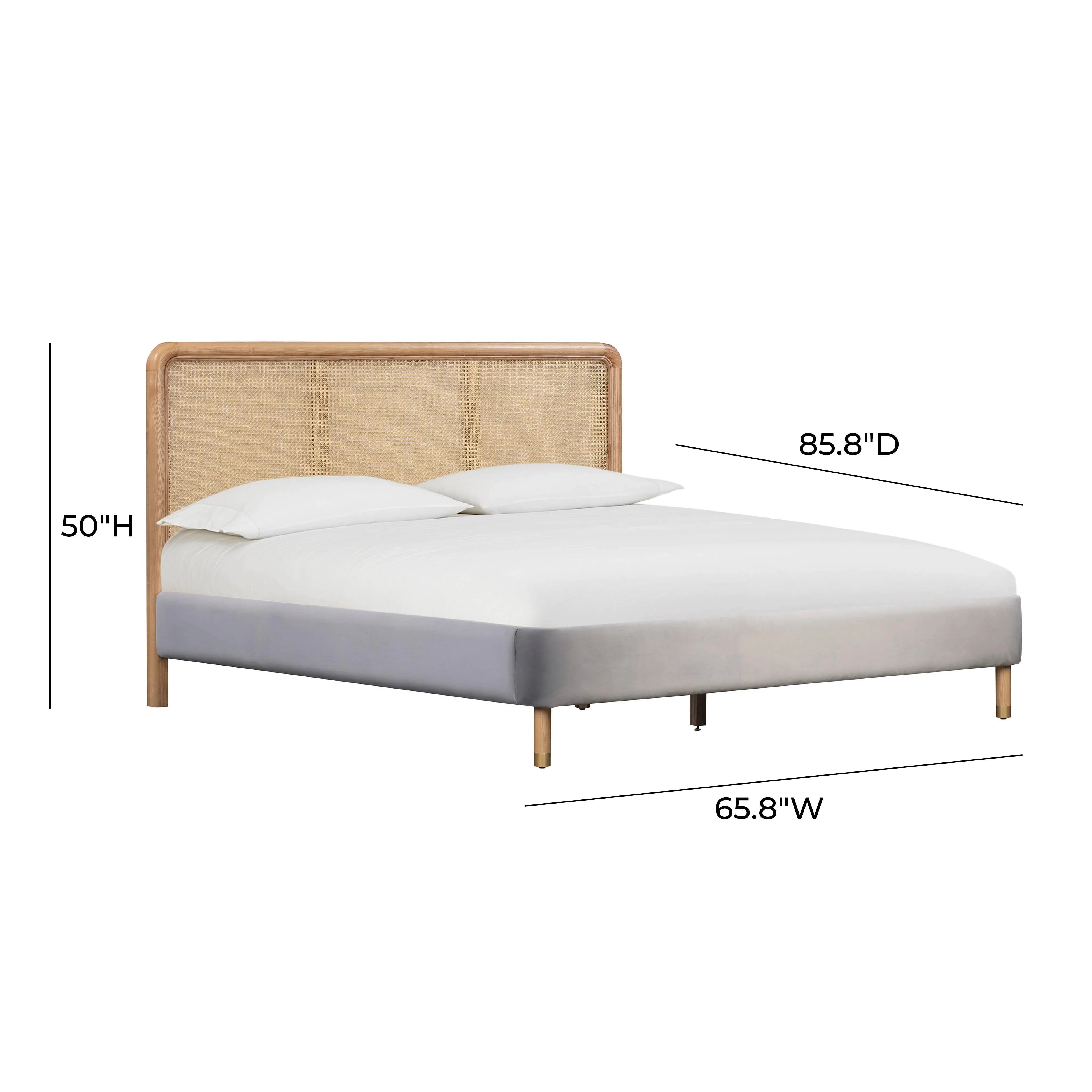 Kavali Performance Velvet and Natural Bed