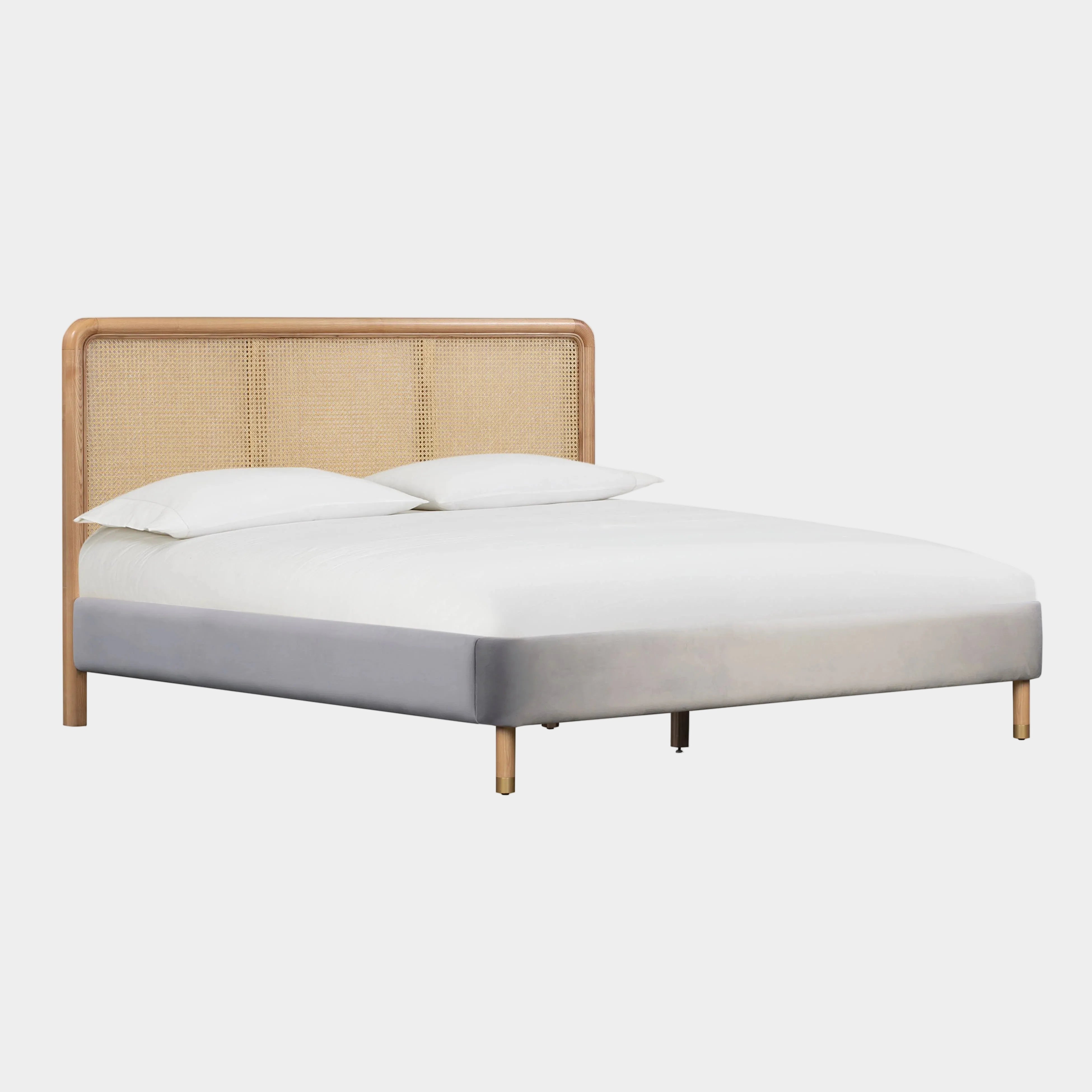 Kavali Performance Velvet and Natural Bed