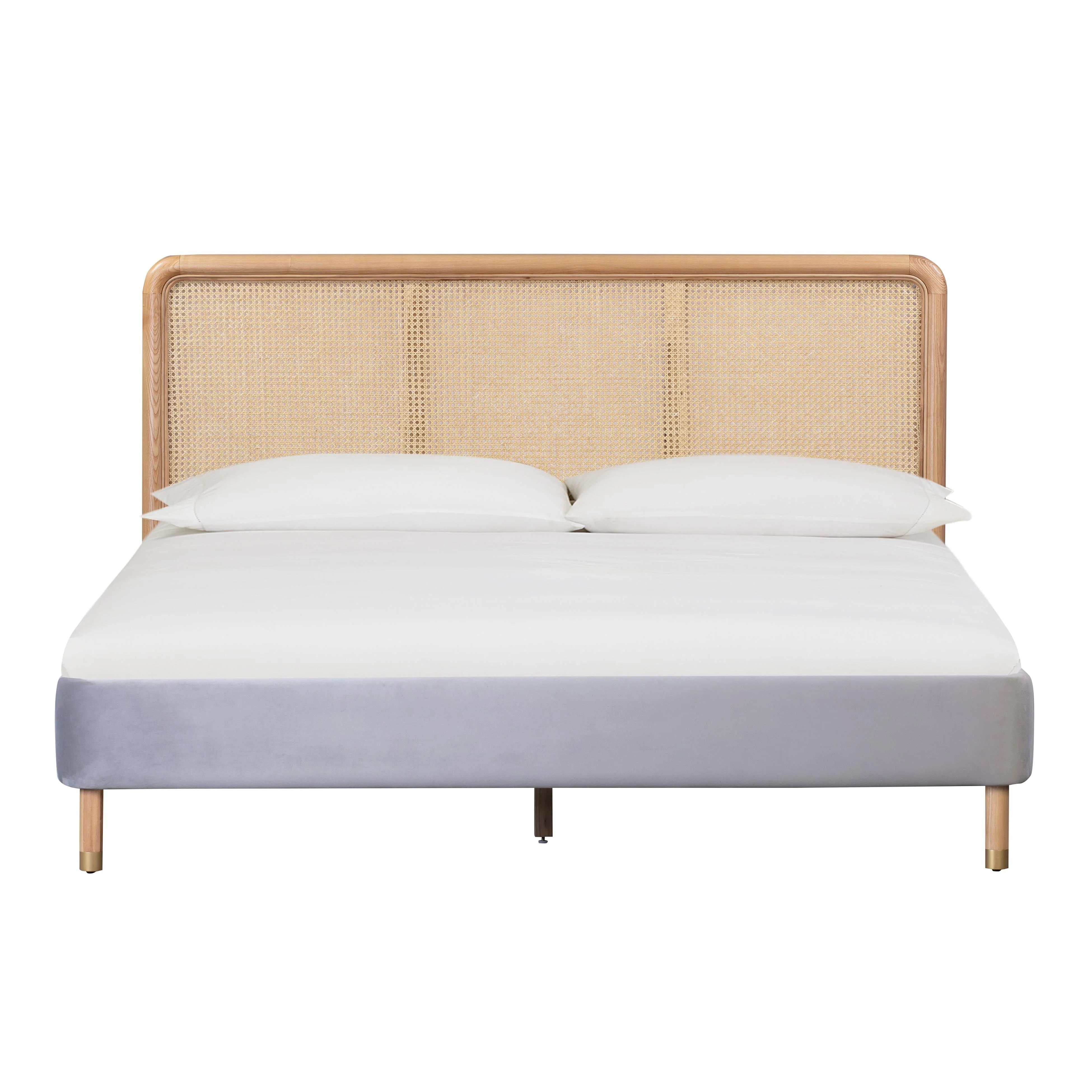 Kavali Performance Velvet and Natural Bed