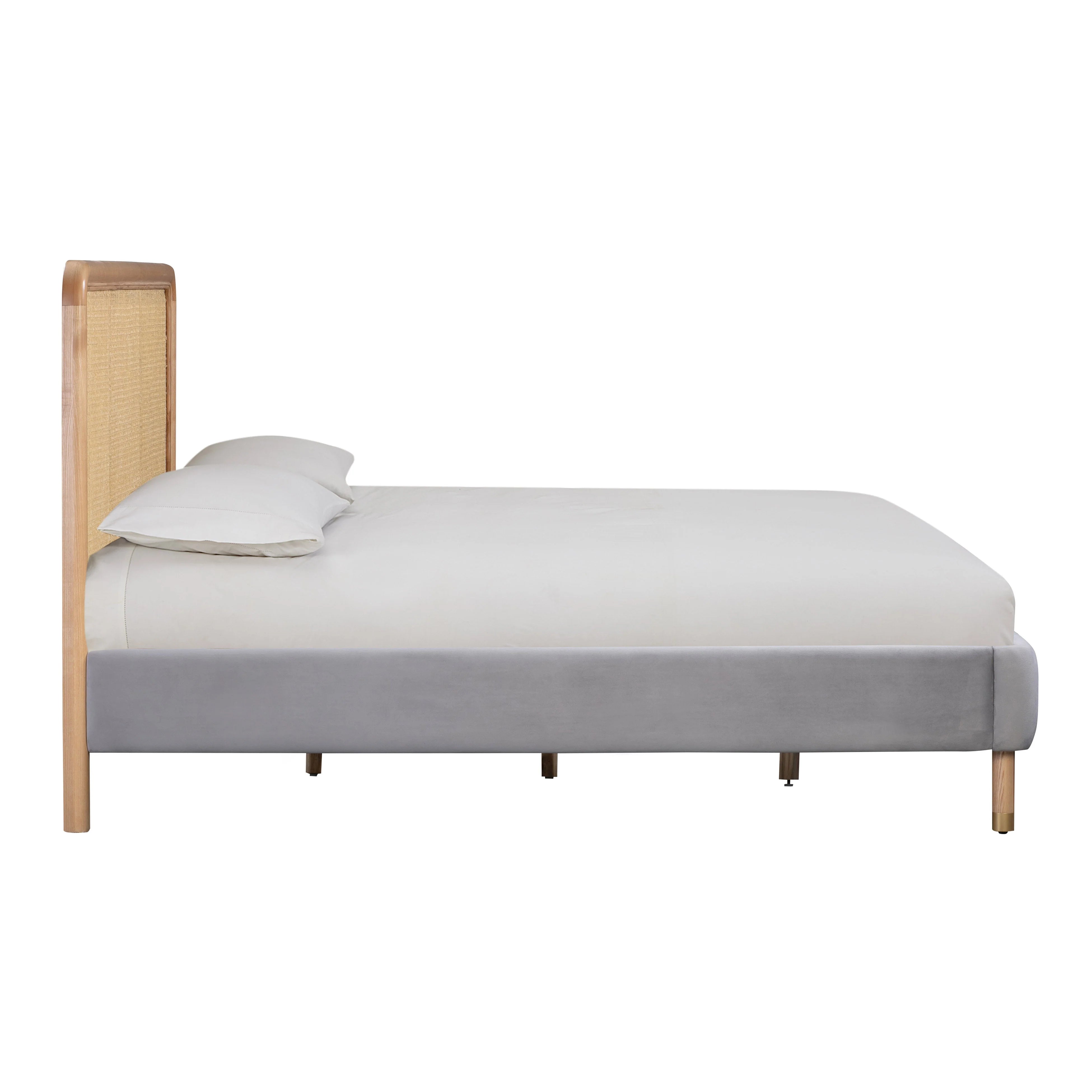 Kavali Performance Velvet and Natural Bed