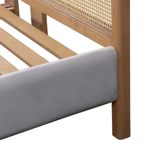 Kavali Performance Velvet and Natural Bed
