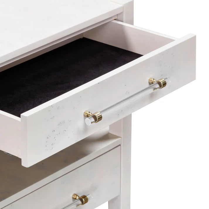 Table de chevet à 2 tiroirs en érable piqué Brandyss 