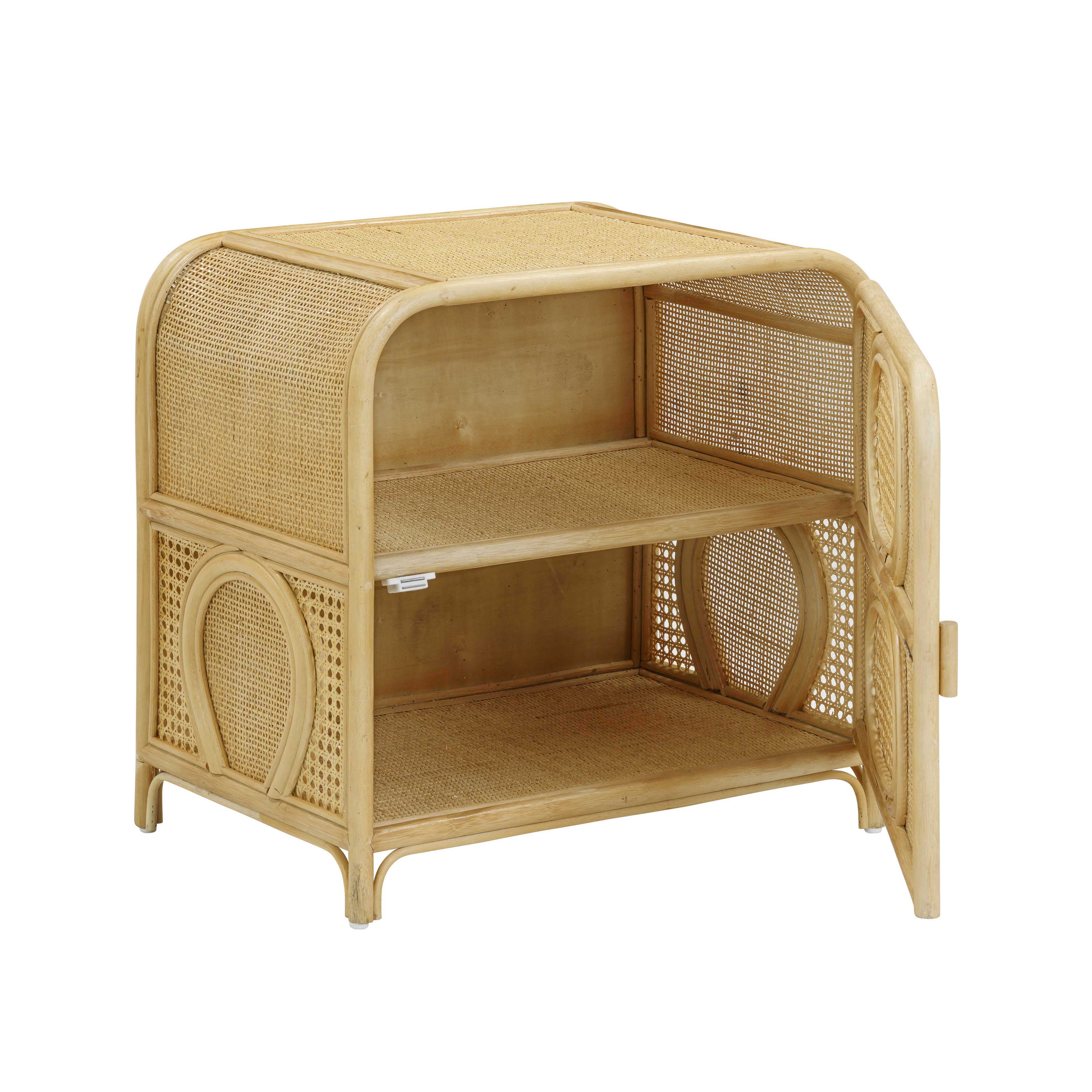 Table de chevet en rotin naturel Tina