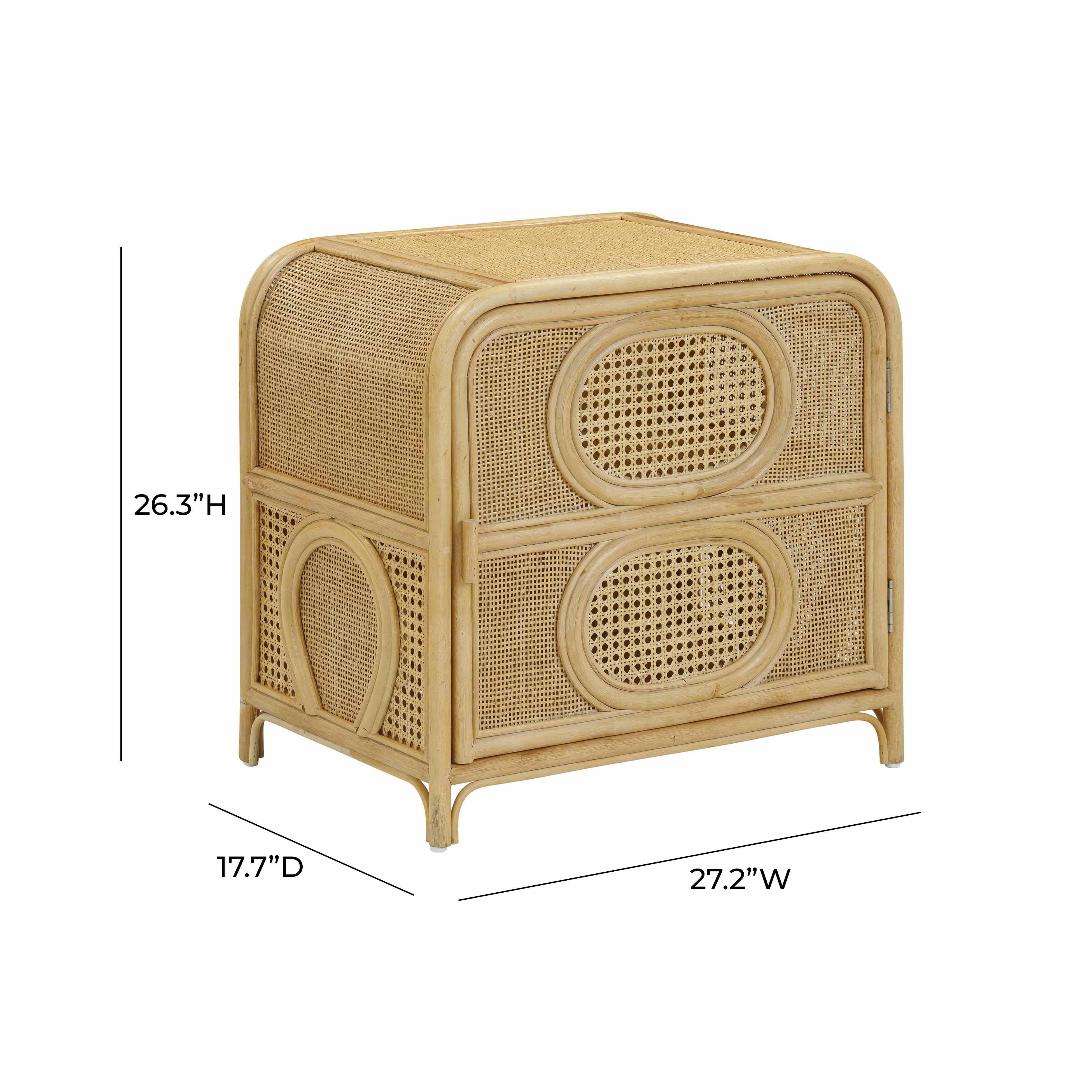 Table de chevet en rotin naturel Tina