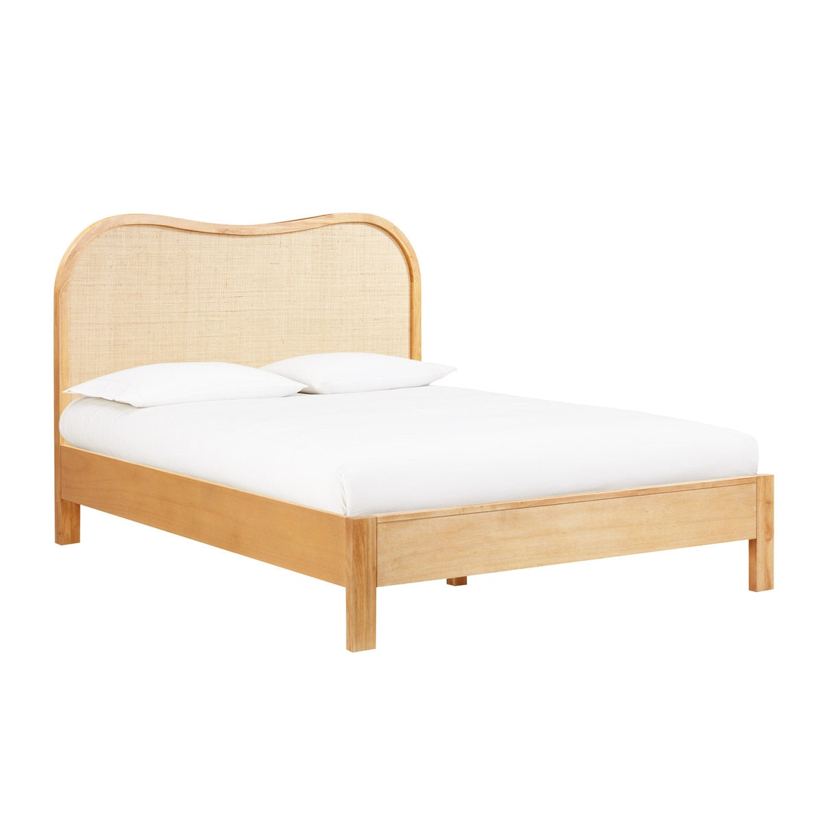 Grappa Natural Wood & Rattan Queen Bed