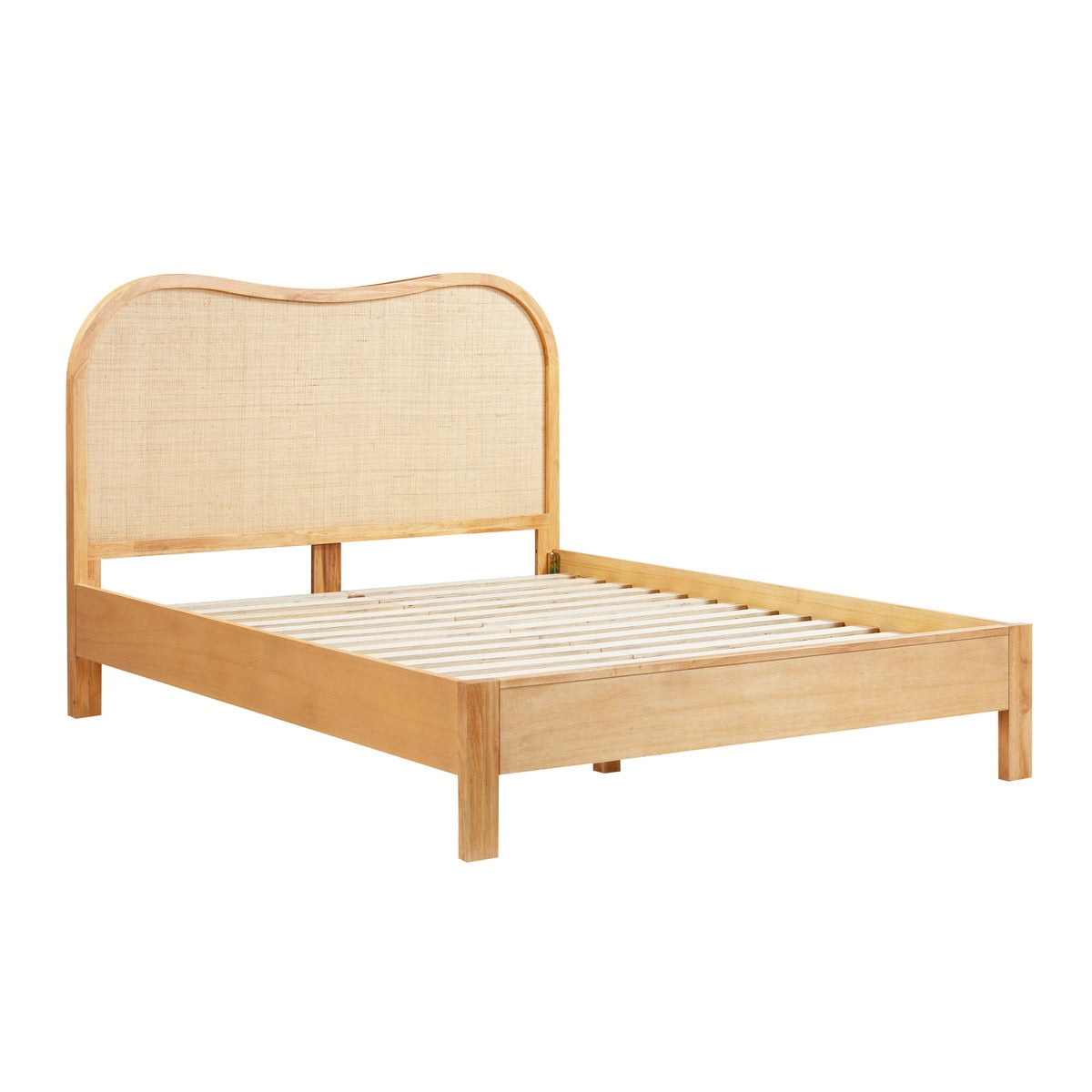 Grappa Natural Wood & Rattan Queen Bed