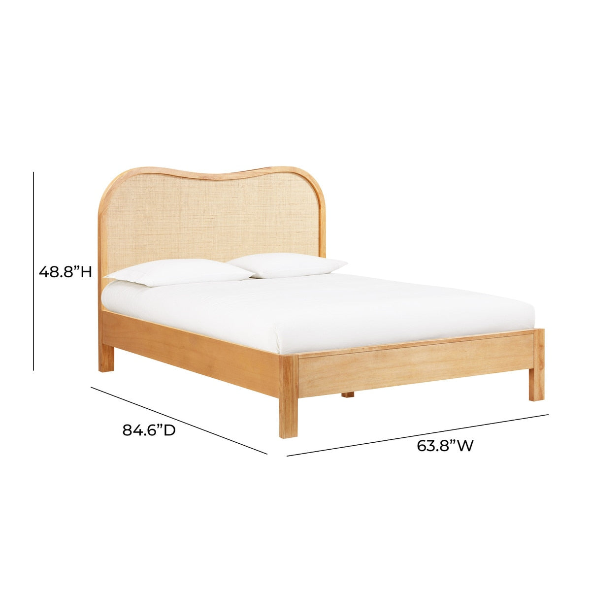 Grappa Natural Wood & Rattan Queen Bed