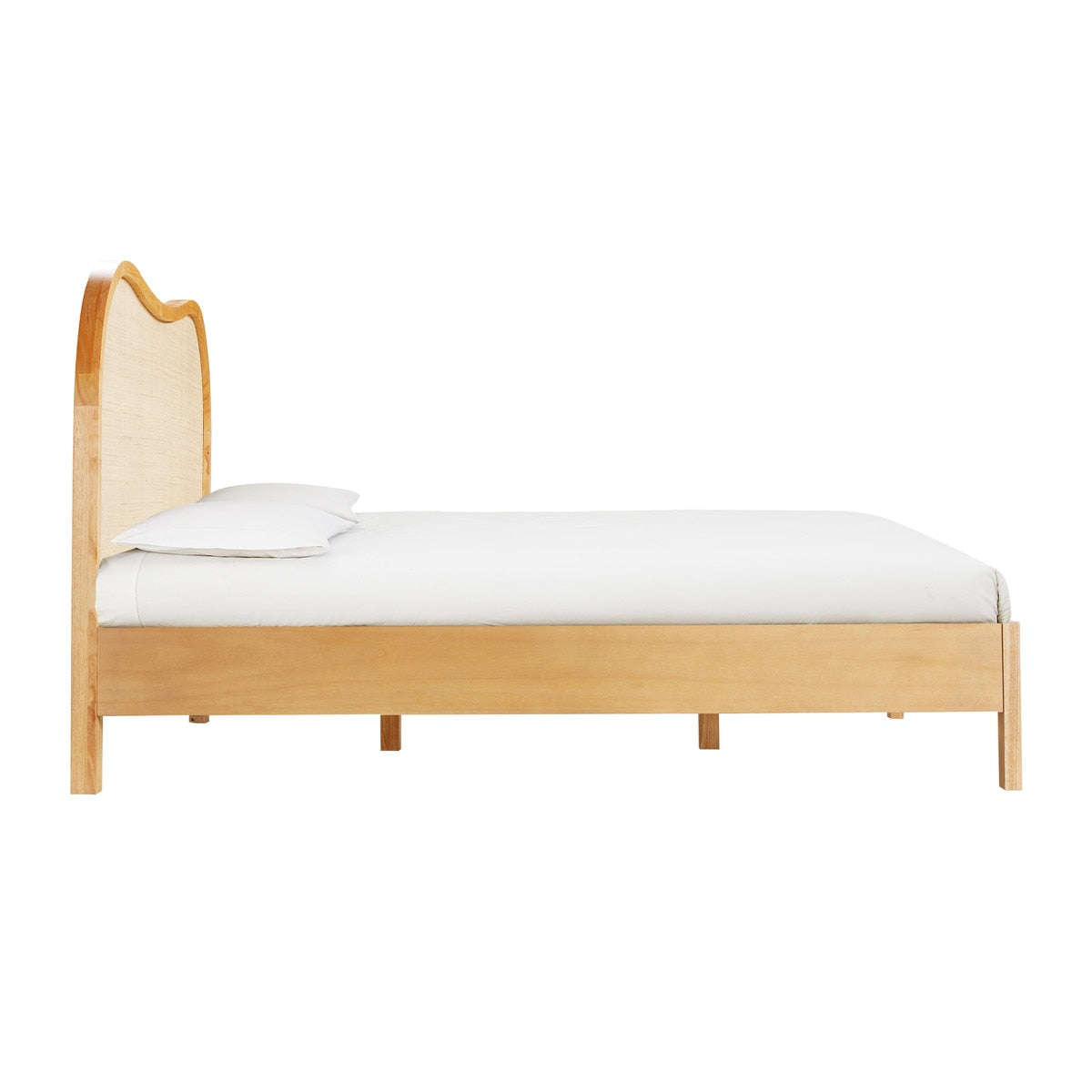 Lit King Size en bois naturel et rotin Grappa