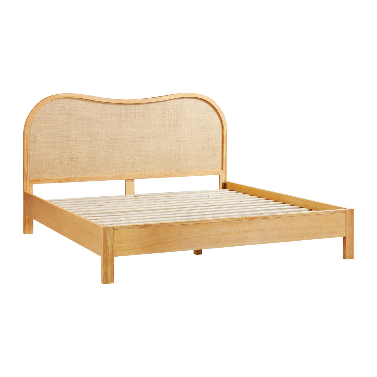 Grappa Natural Wood & Rattan Bed