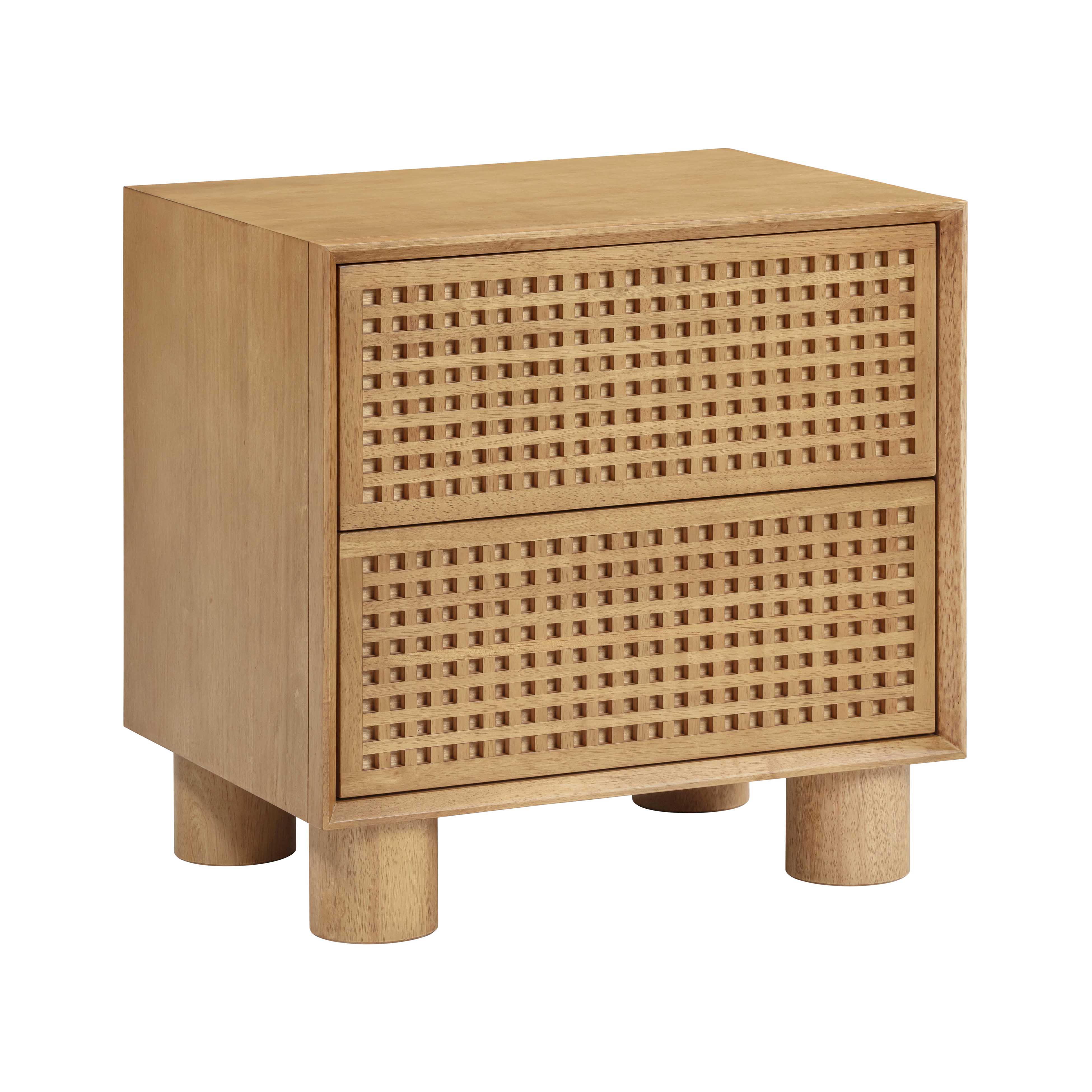 Table de nuit en bois d'hévéa naturel Miles 