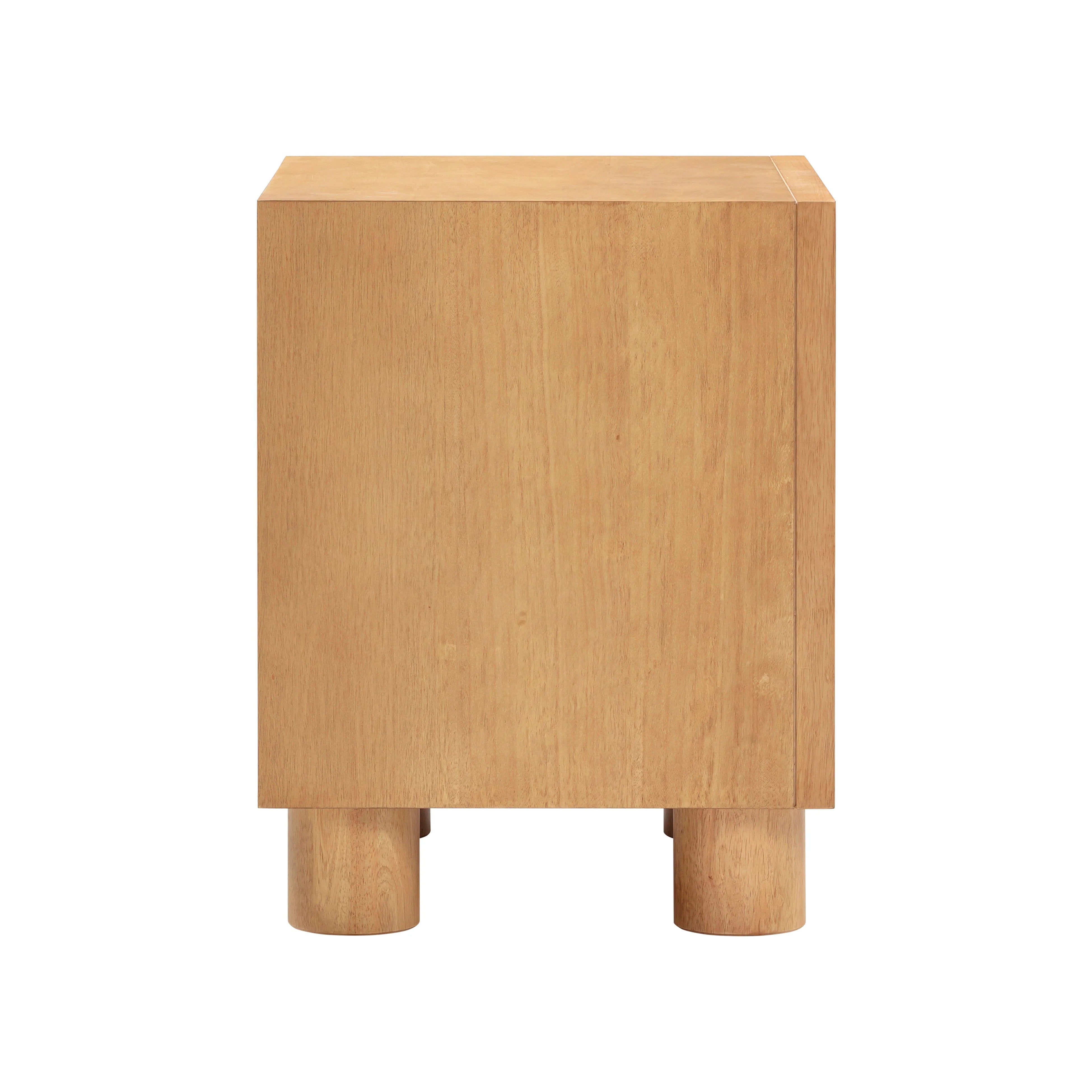 Table de nuit en bois d'hévéa naturel Miles 