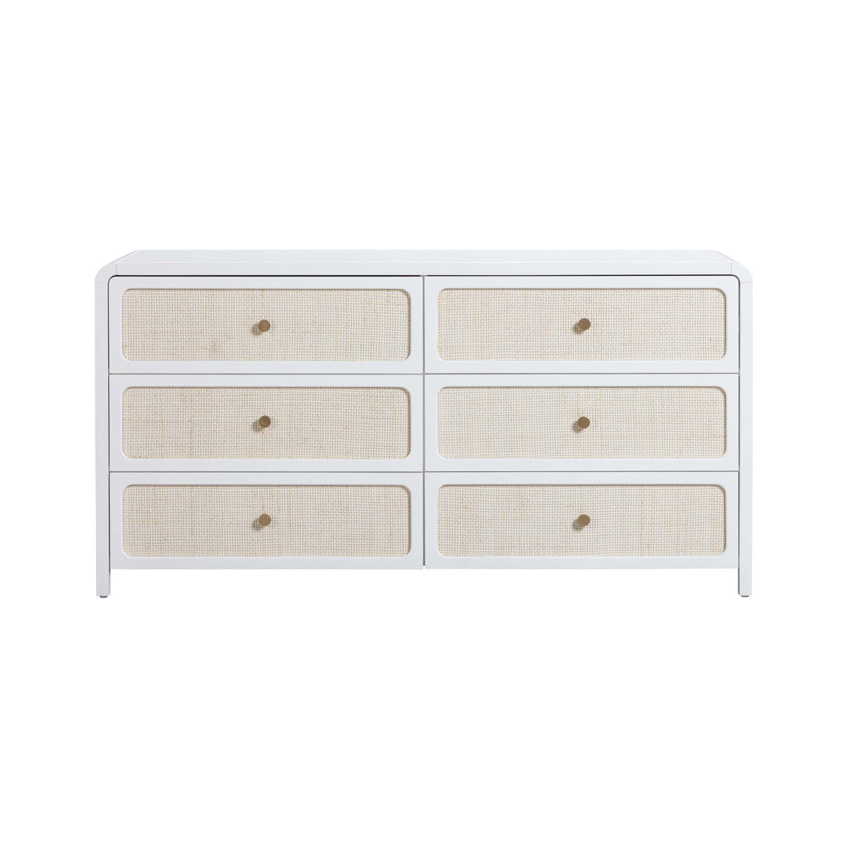 Patty White Rattan 6 Drawer Dresser