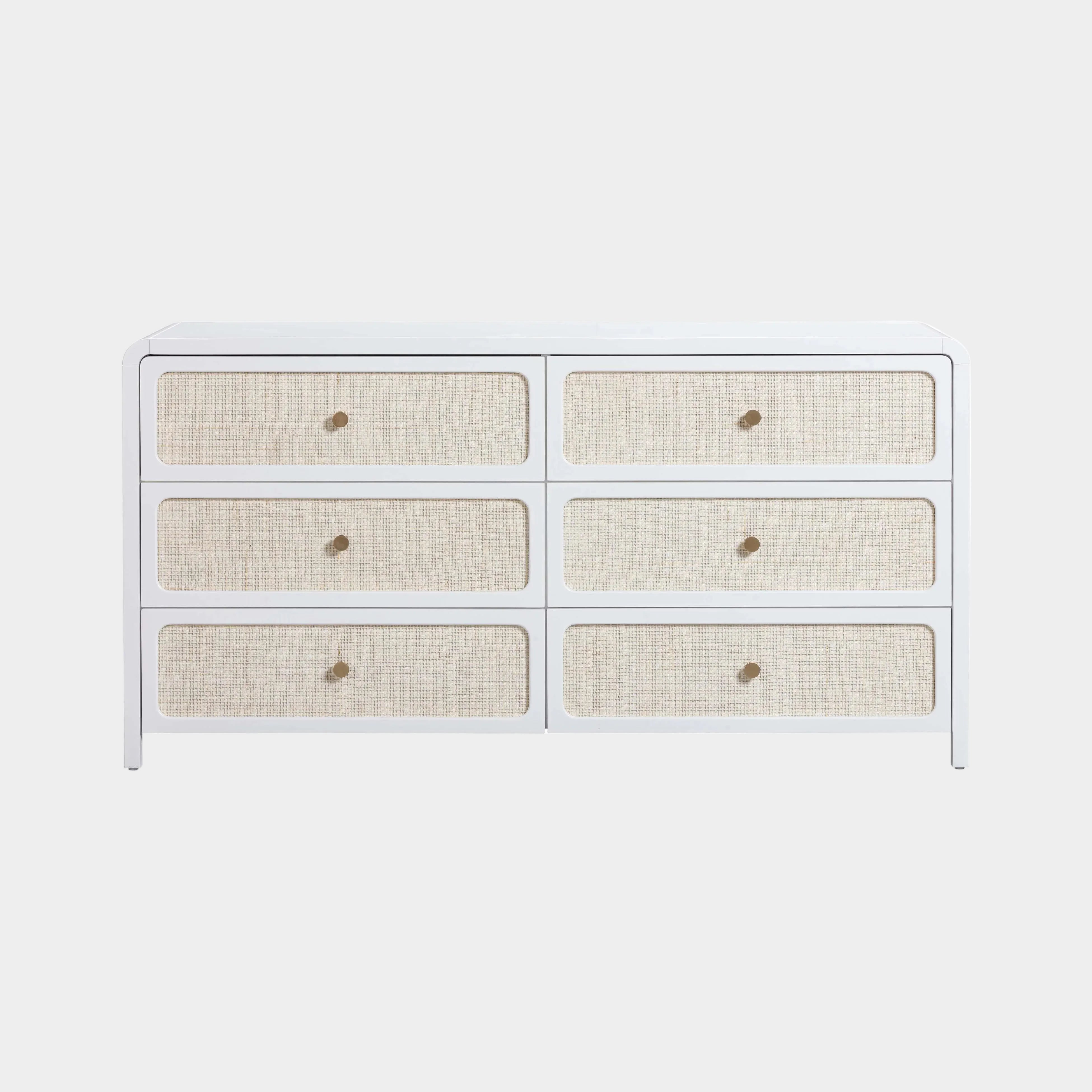 Patty 62" Rattan 6 Drawer Dresser