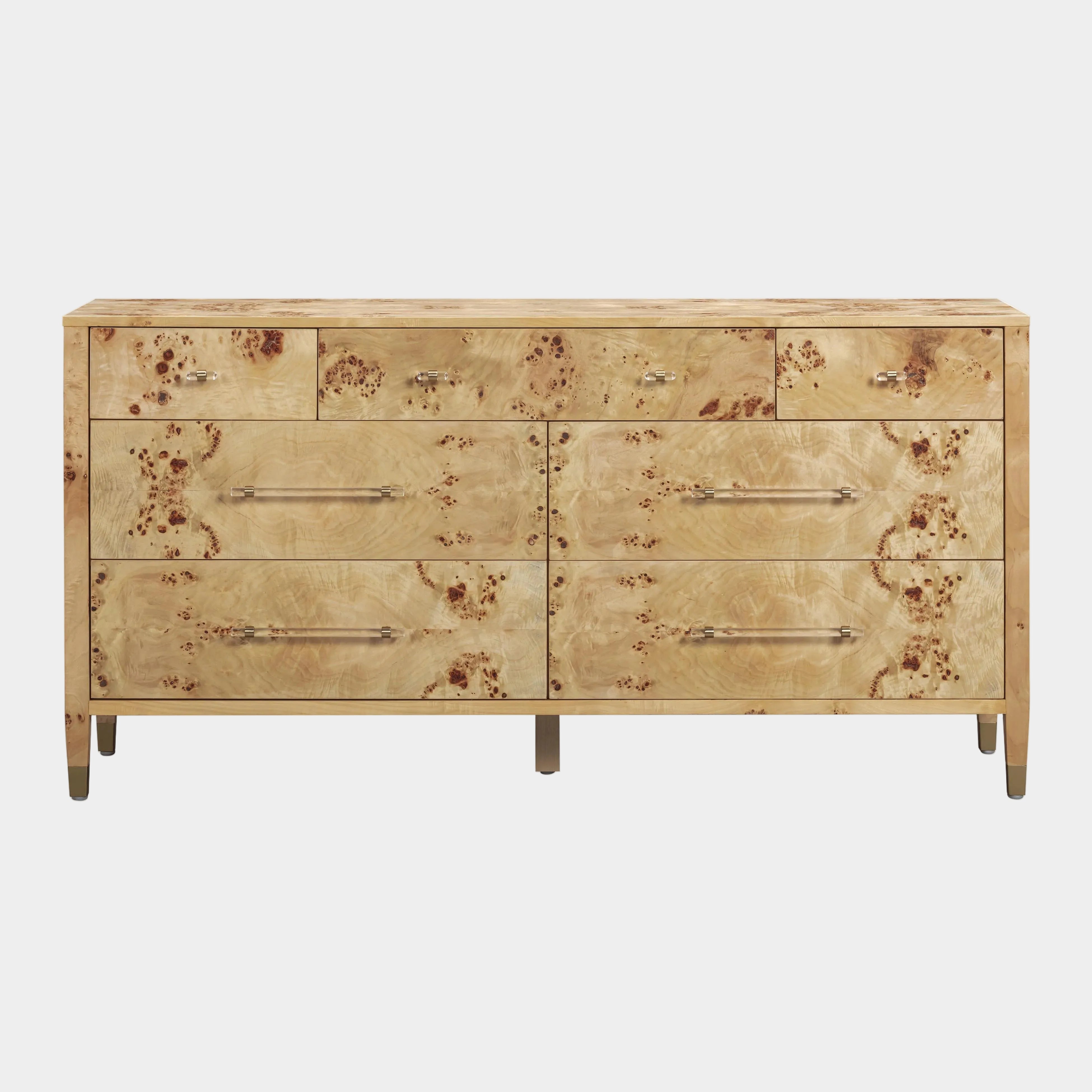 Brandyss 62" Burl 7-Drawer Dresser