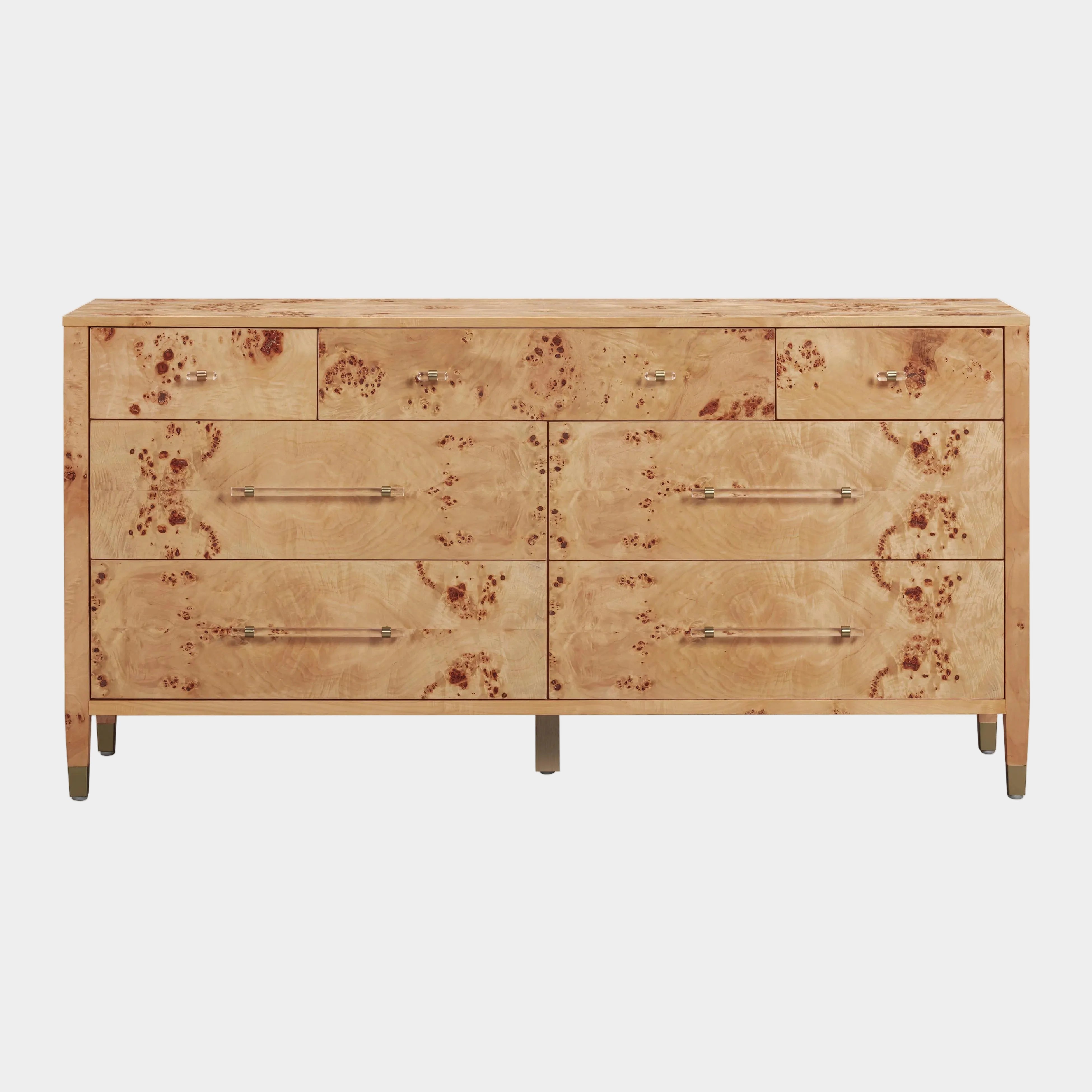 Brandyss 62" Burl 7-Drawer Dresser
