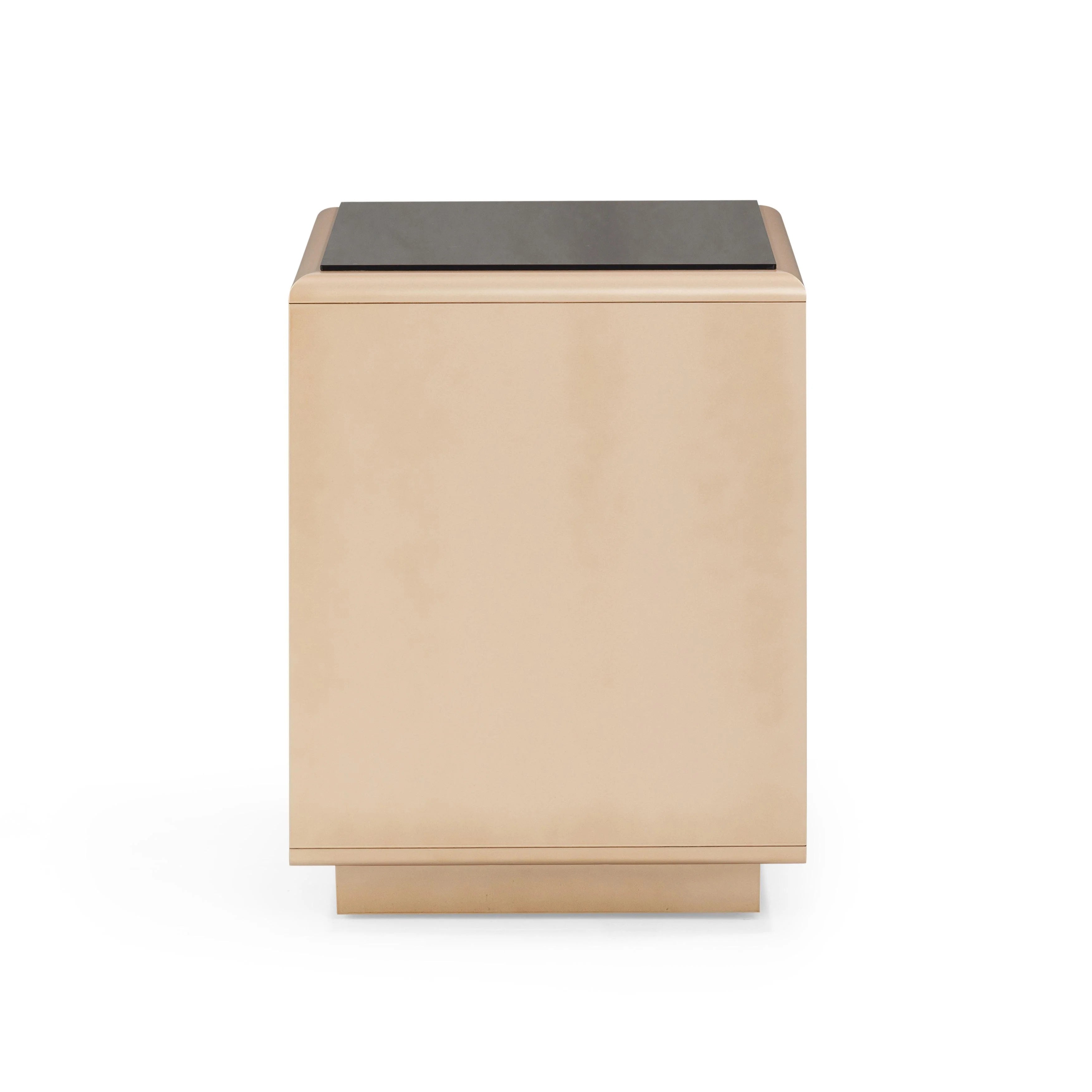 Martha 25" Taupe Mirrored Nightstand With Drawer