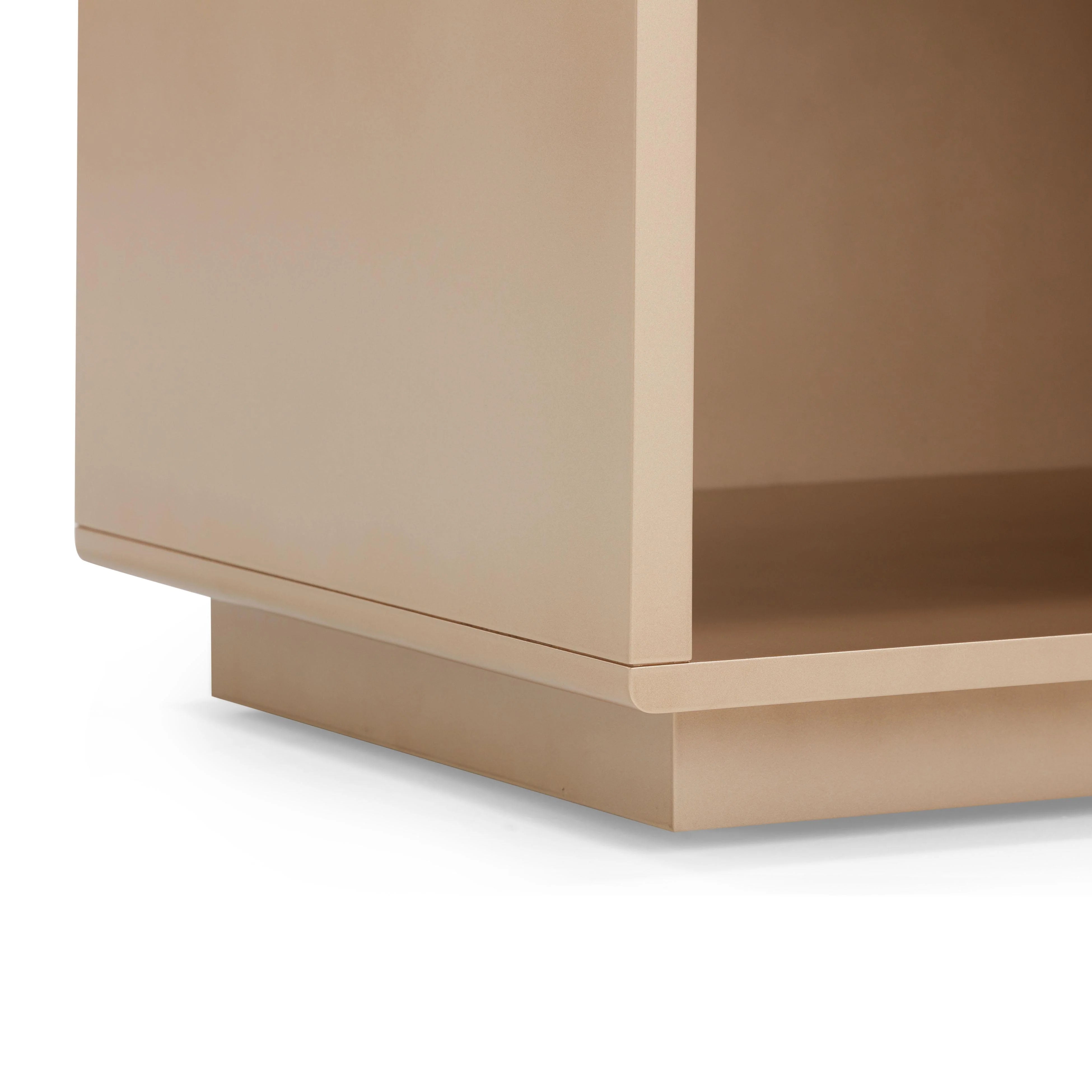Martha 25" Taupe Mirrored Nightstand With Drawer