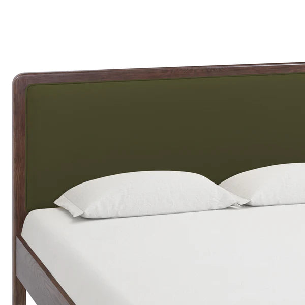 Hella Velvet and Ash Wood Bed