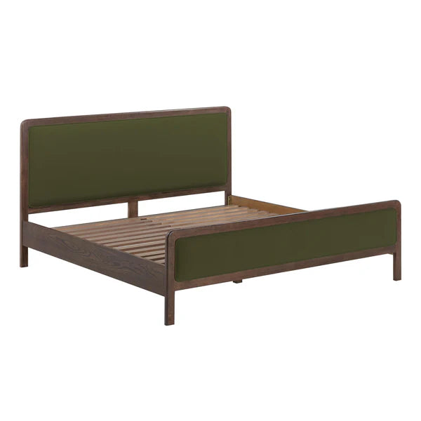 Hella Velvet and Ash Wood Bed