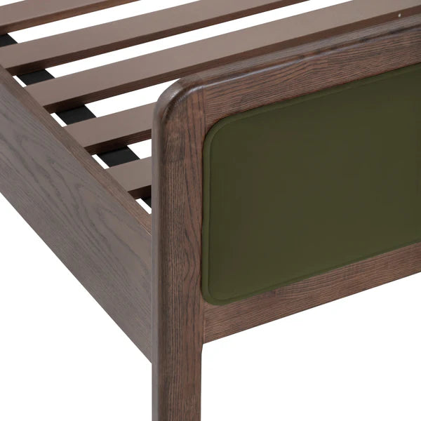 Hella Velvet and Ash Wood Bed