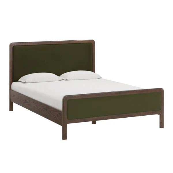 Hella Velvet and Ash Wood Bed