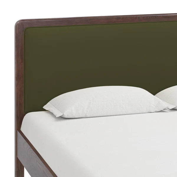 Hella Velvet and Ash Wood Bed