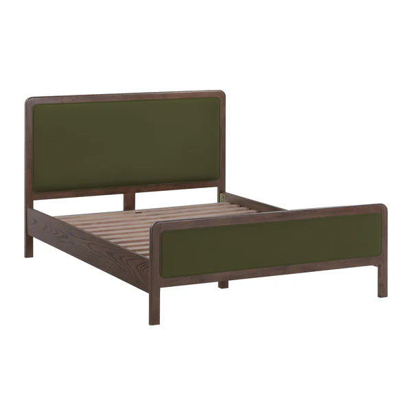 Hella Velvet and Ash Wood Bed