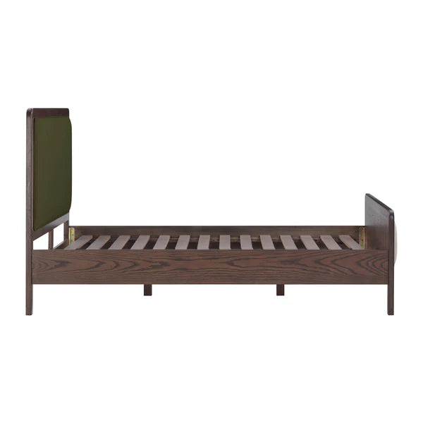 Hella Velvet and Ash Wood Bed