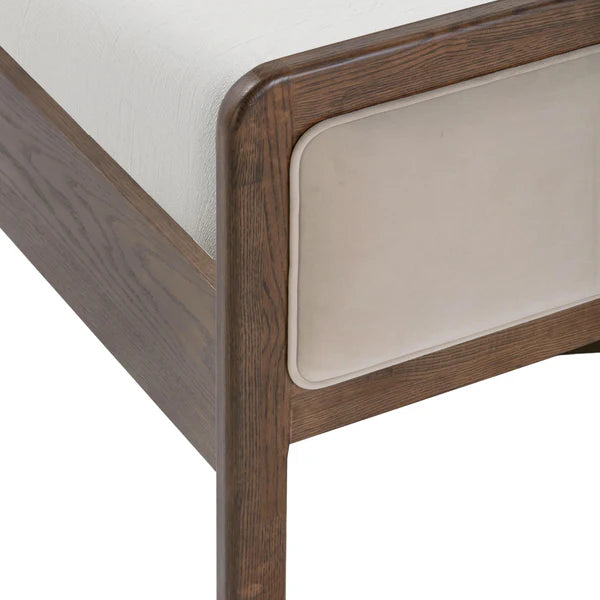 Hella Velvet and Ash Wood Bed