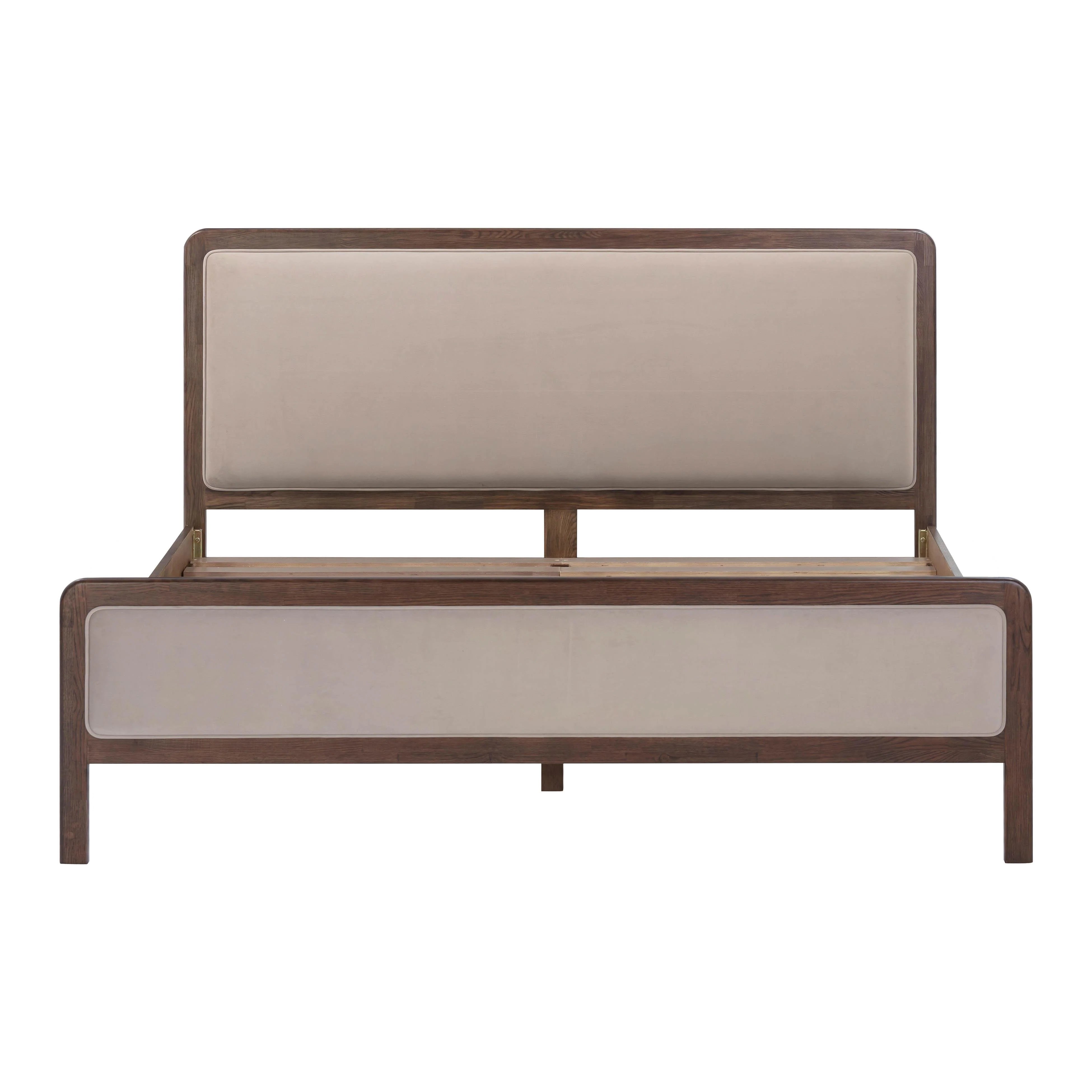 Hella Velvet and Ash Wood Bed