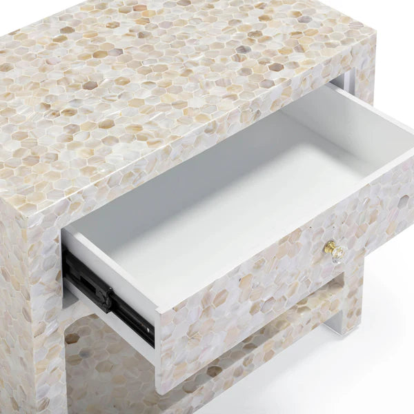 Piara Natural Mother of Pearl Inlaid Nightstand